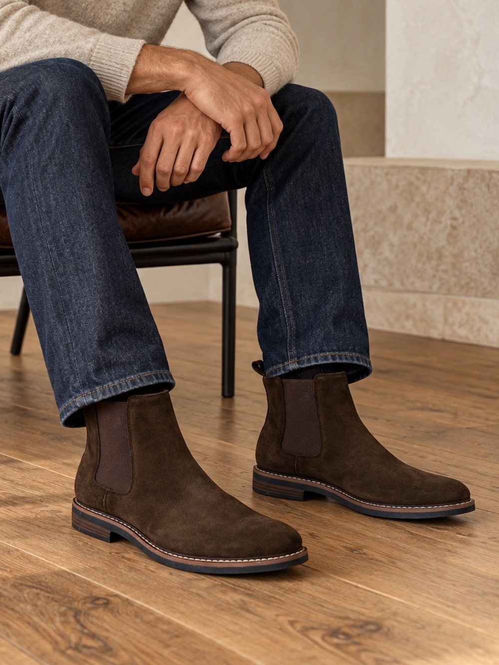 Banana Republic Suede Chelsea Boots Brown Ortholite Men’s 11